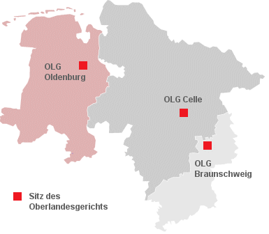 Auswahl des Amtsbereichs eines OLG