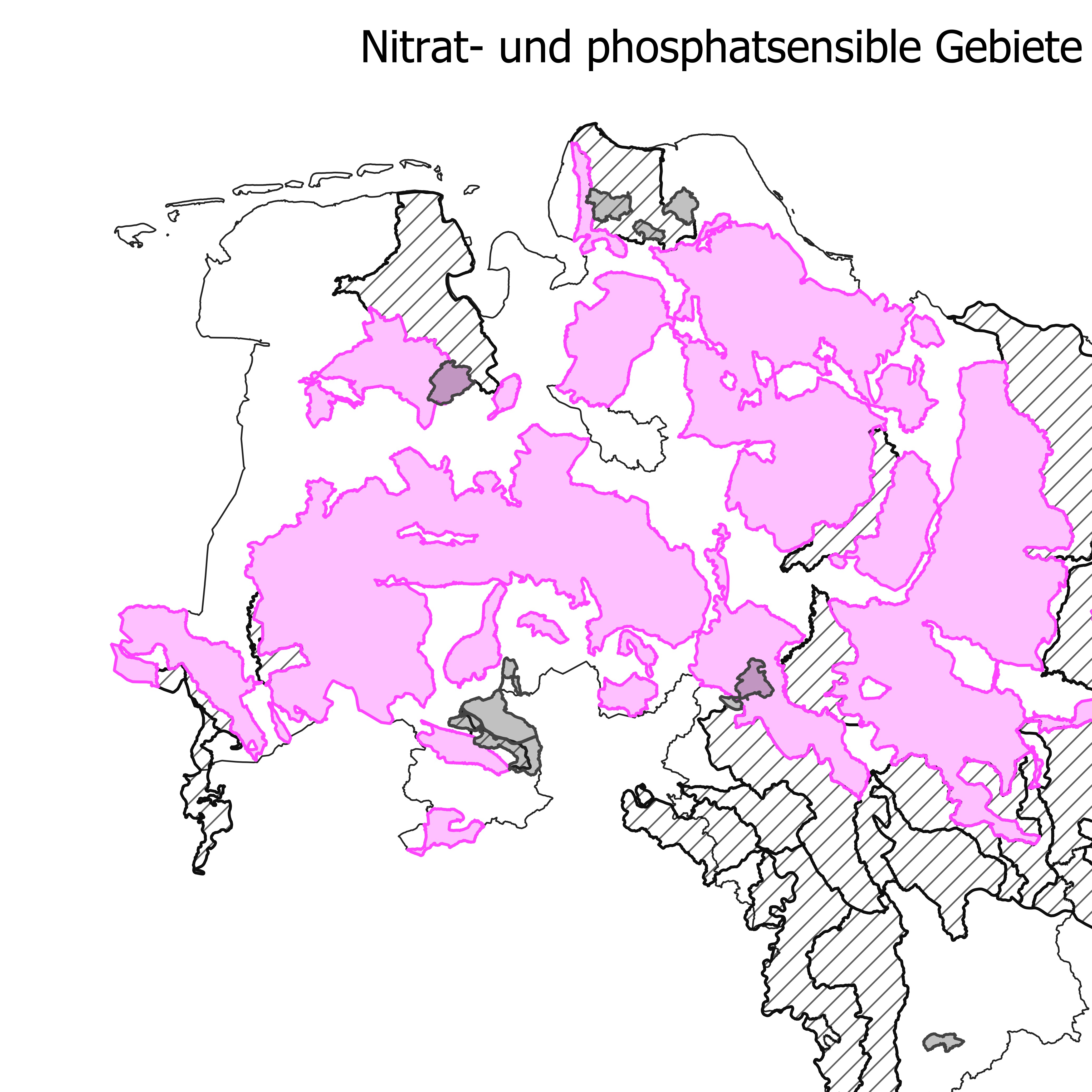 Eine Karte Niedersachsens, die die Gebietskulisse und Auffangkulissen darstellt. Der größte Teil Niedersachsens wird dabei von der Gebietskulisse Grundwasser bedeckt.